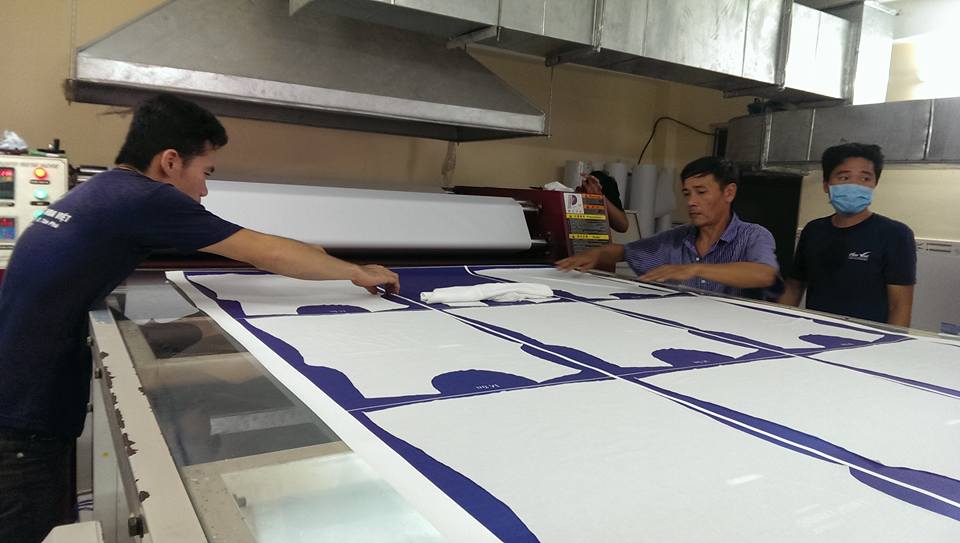 In chuyển nhiệt vải cây